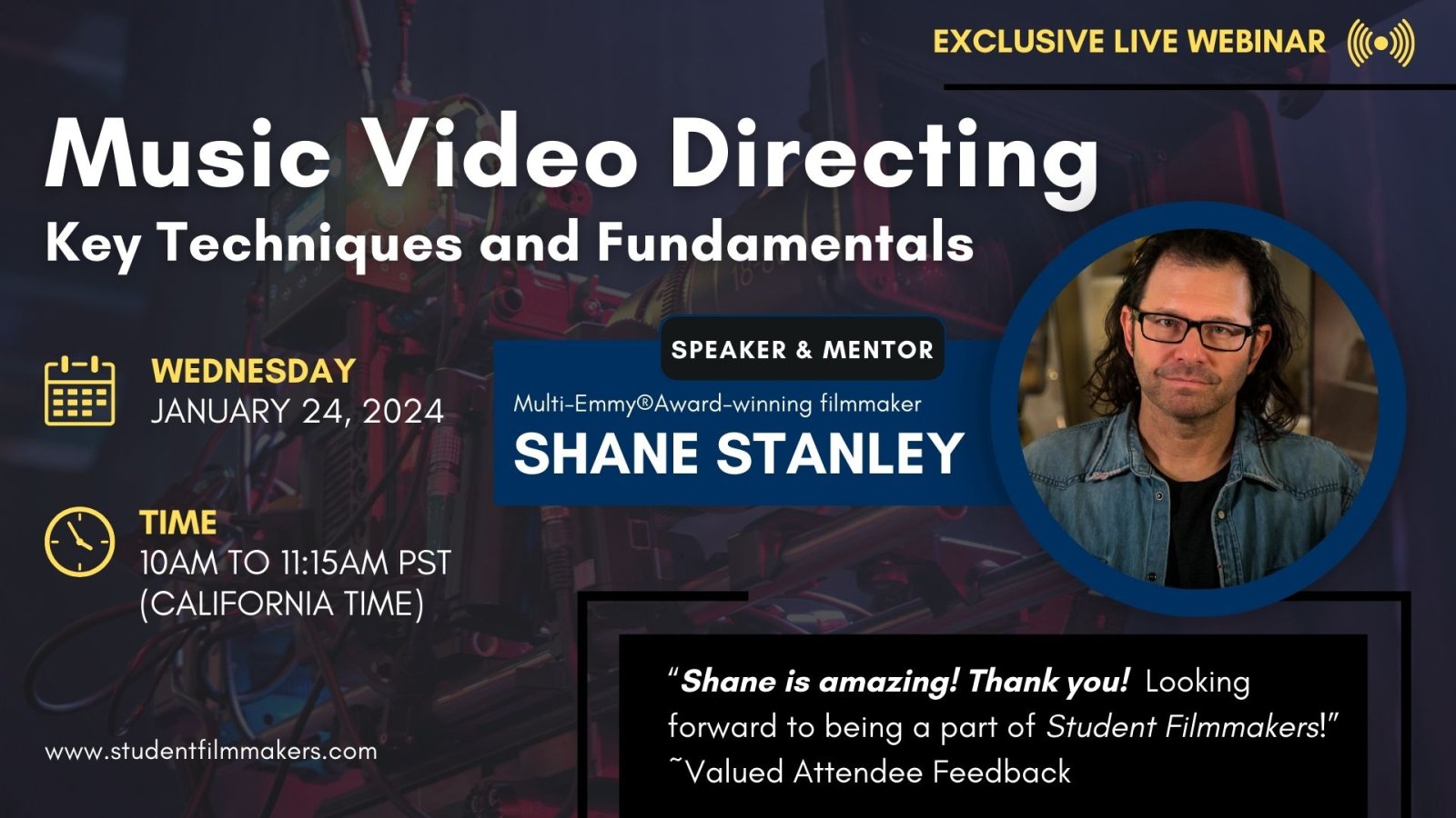 StudentFilmmakers.com Music Video Directing Key Techniques and Fundamentals with Shane Stanley...jpg