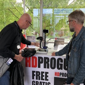 People visiting our booth in Amsterdam