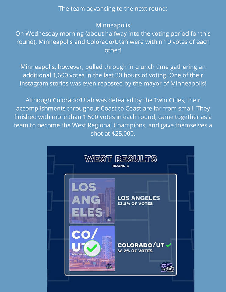 CoasttoCoast West Champions Colorado